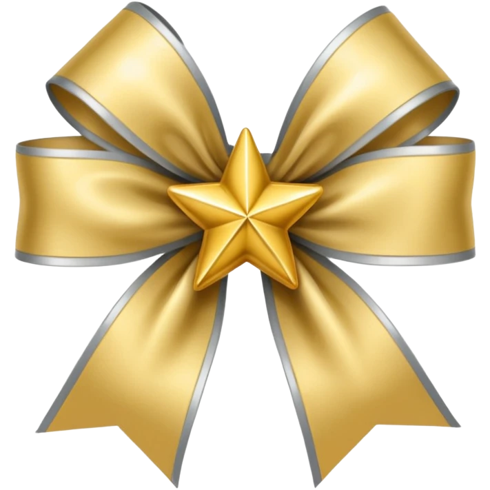 Silver ribbon with gold star. emoji