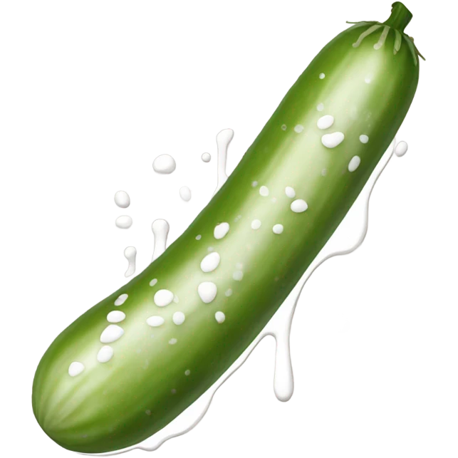 Brown skinny long cucumber with white paint dripping emoji