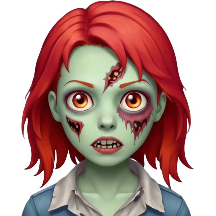 Zombie girl, with red hair emoji