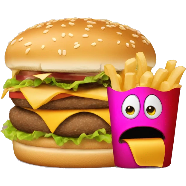 Grimace with a Big Mac emoji