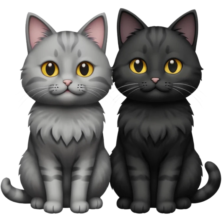 You can make an emoji of two cats looking at each other, one black and the other gray. emoji