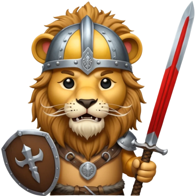 lion with viking helmet and sword behind emoji
