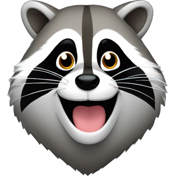 Raccoon with smiling face  emoji