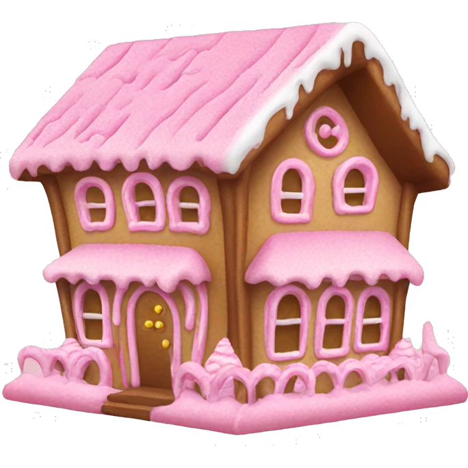 pink gingerbread house emoji