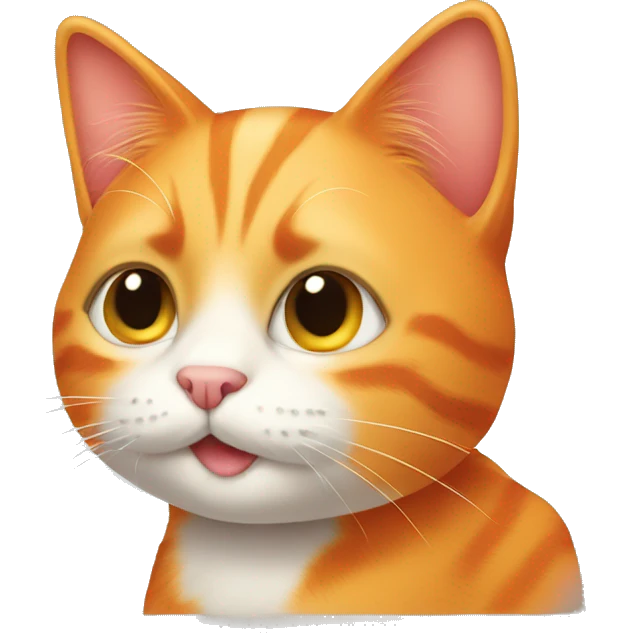 Cute orange cat with love emoji