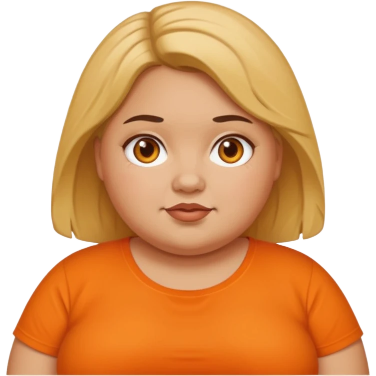 Fat girl with orange shirt emoji
