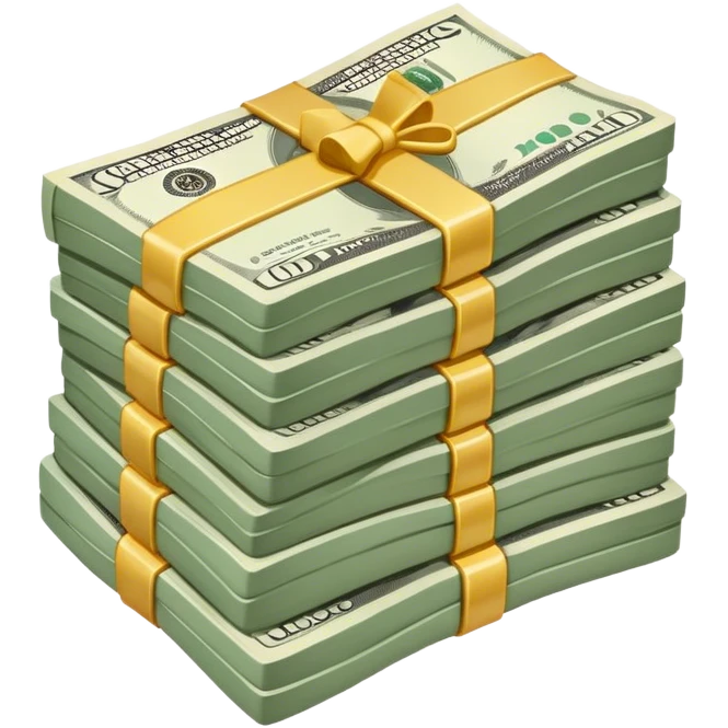 Money stacked emoji