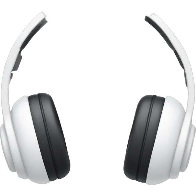 White headphones with bows on them emoji