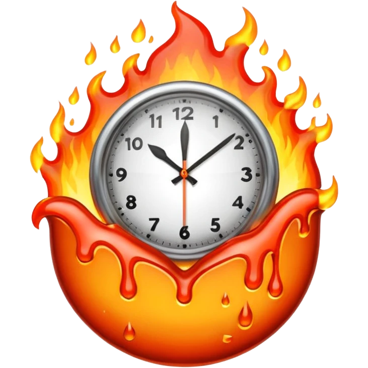 CLOCK ON FIRE emoji