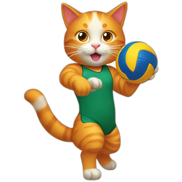 ginger-cat-volleyball-passing emoji