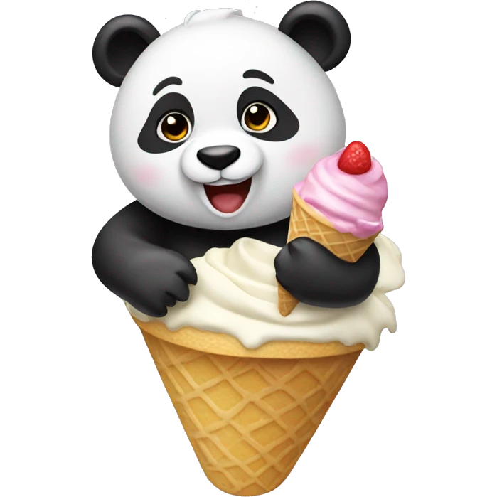 Panda eating ice cream emoji