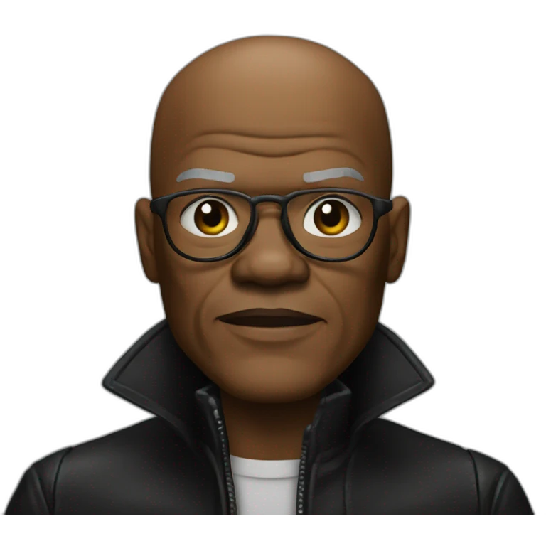bald samuel l jackson in leather coat emoji