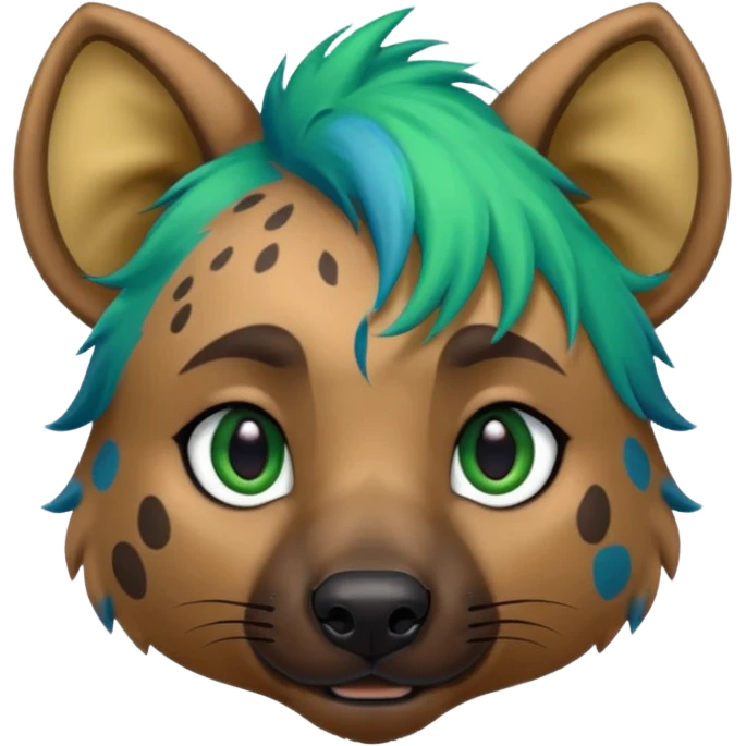 hyena with blue and green hair emoji
