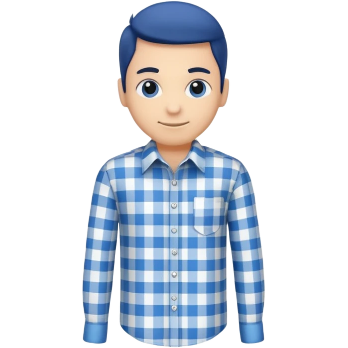 Camisa social xadrez manga longa  emoji