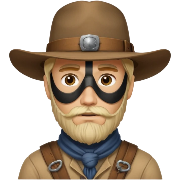 A blonde western man from America 1899 wild west with a hat and beard should look like a robber emoji