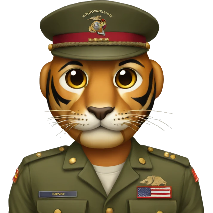 Tiger in a USMC uniform  emoji