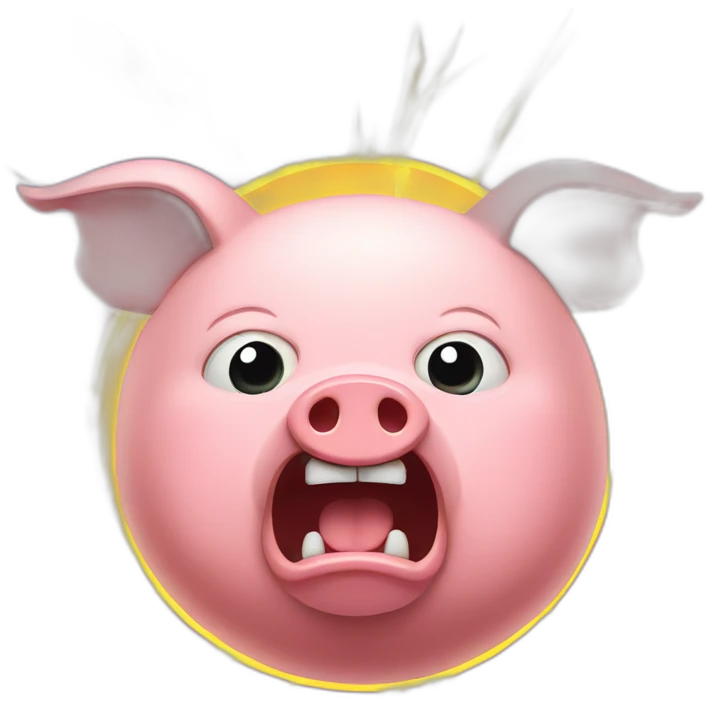 pig angry with lightning background emoji