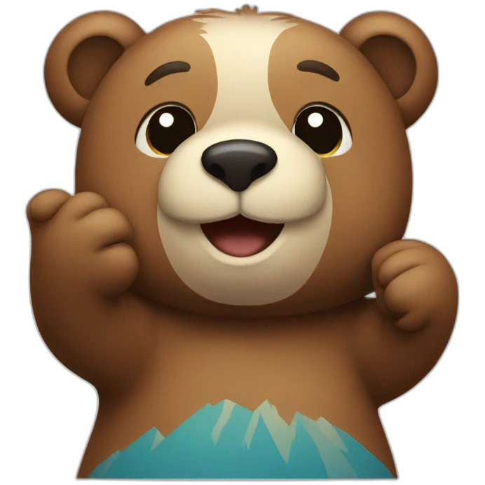 bear doing a peace sign emoji