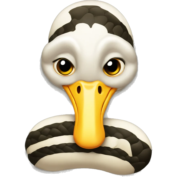 Stylish snake with duck lips emoji