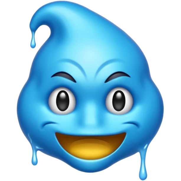 emoji con una textura irregular como un slime y con diferentes tonos de azul sin cara emoji