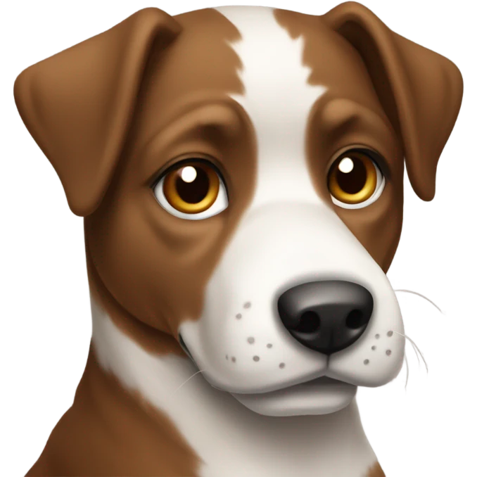 Cute elegant brown and white mutt emoji