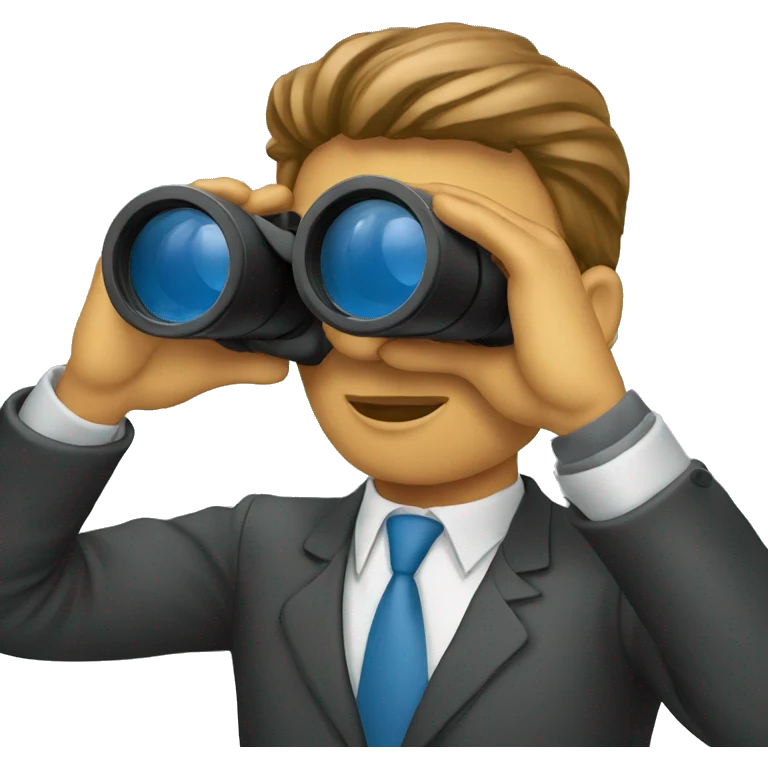 CEO looking through binoculars emoji