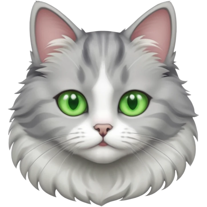 Gatita gris y blanca  emoji