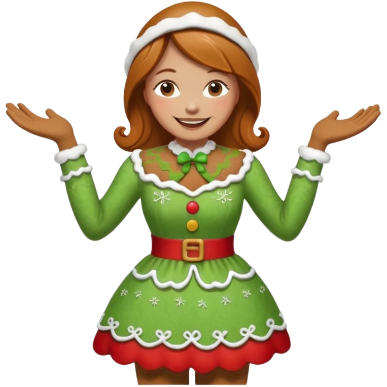 shrug woman gingerbread emoji
