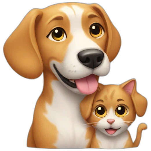 cat and dog love emoji