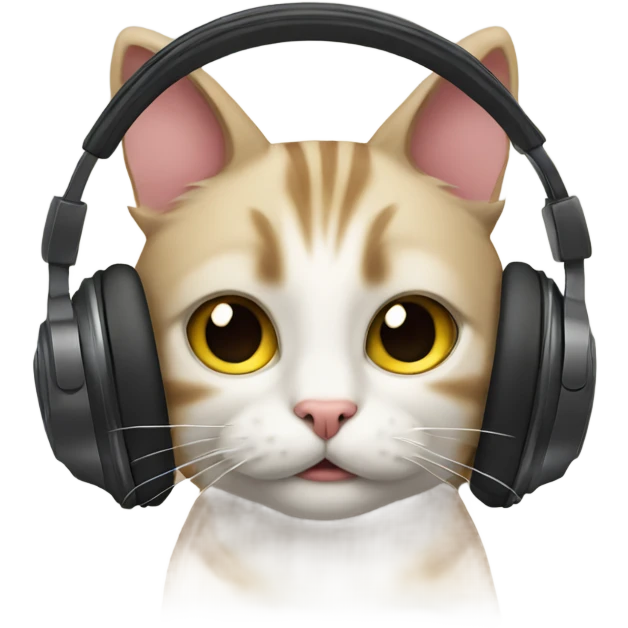cat listening to music emoji