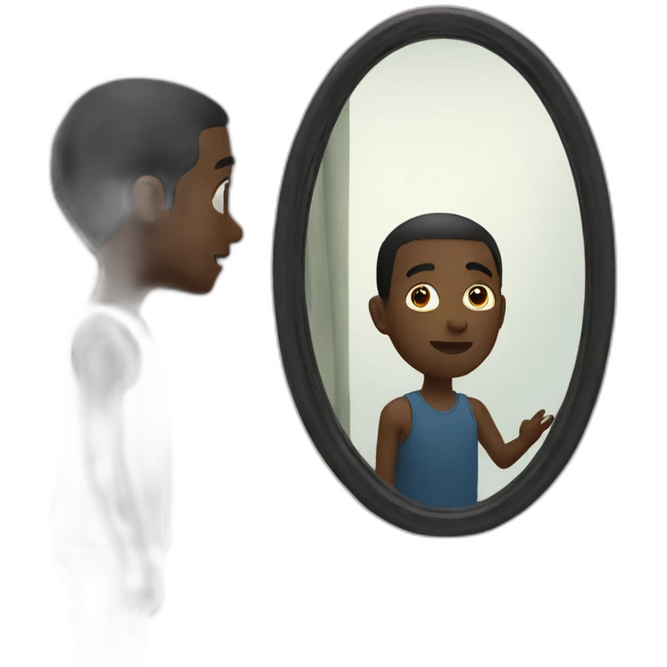 black man watching mirror emoji