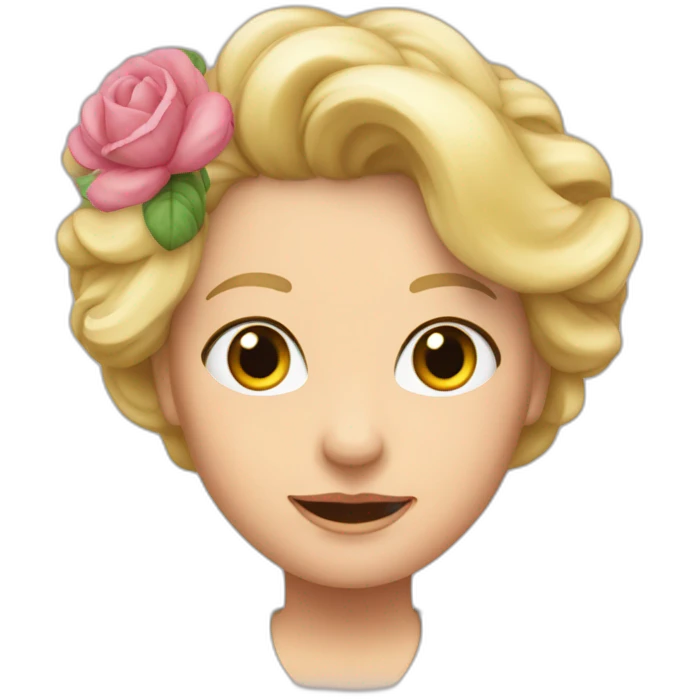 Une grand-mère avec des cheveux blonds et une chemise avec des fleurs emoji