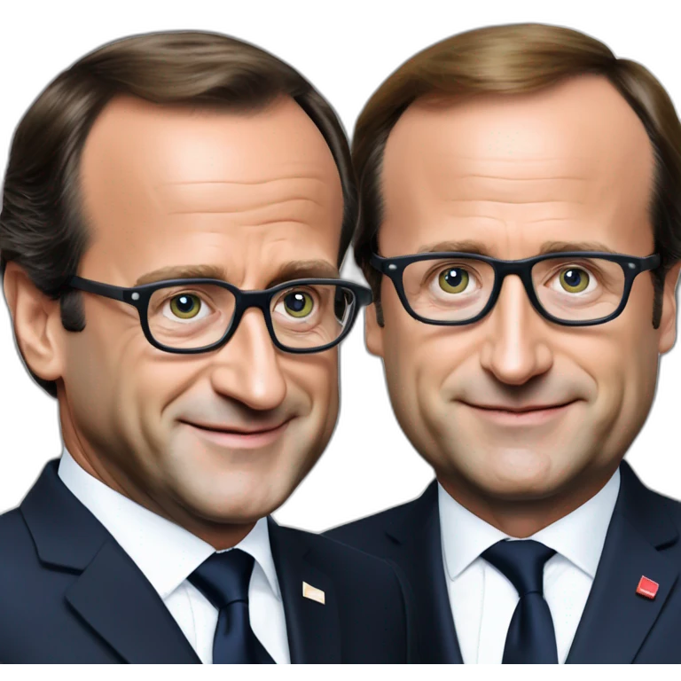 François Hollande holding emanuel Macron  emoji
