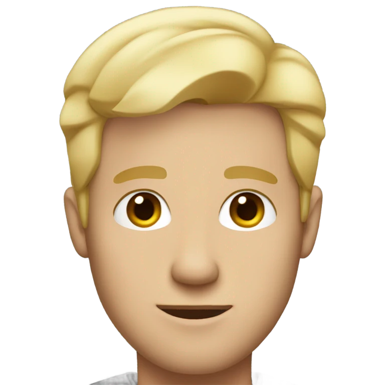Man with mousey blonde hair and grey eyes emoji