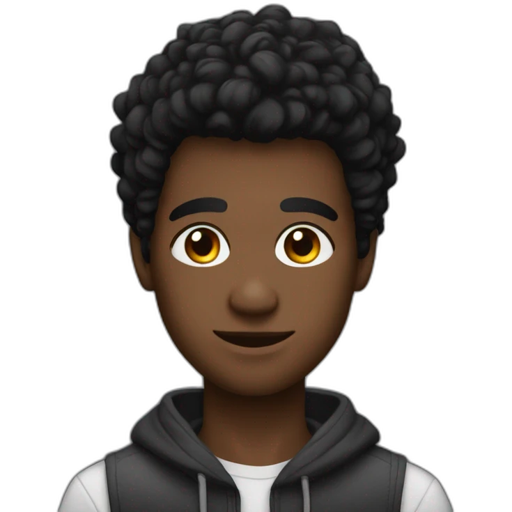 Black head and beautiful young man emoji