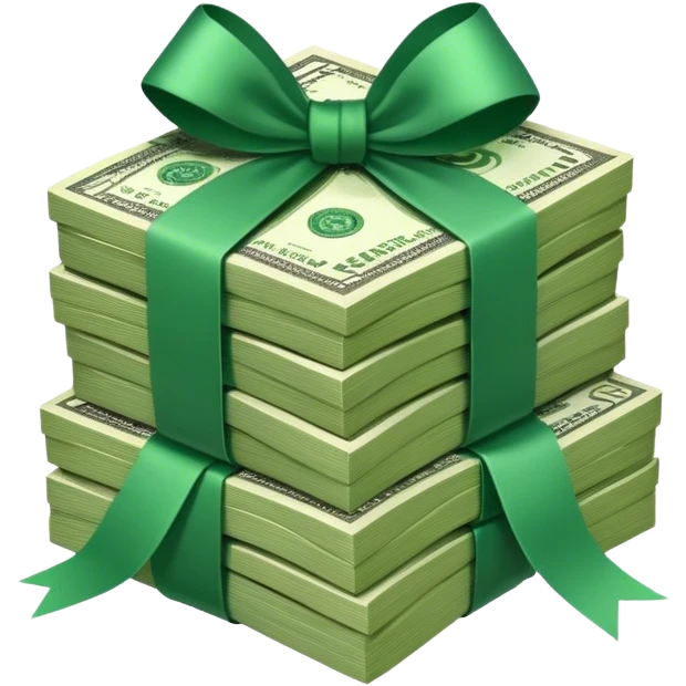 bunch of money with ribbon emoji