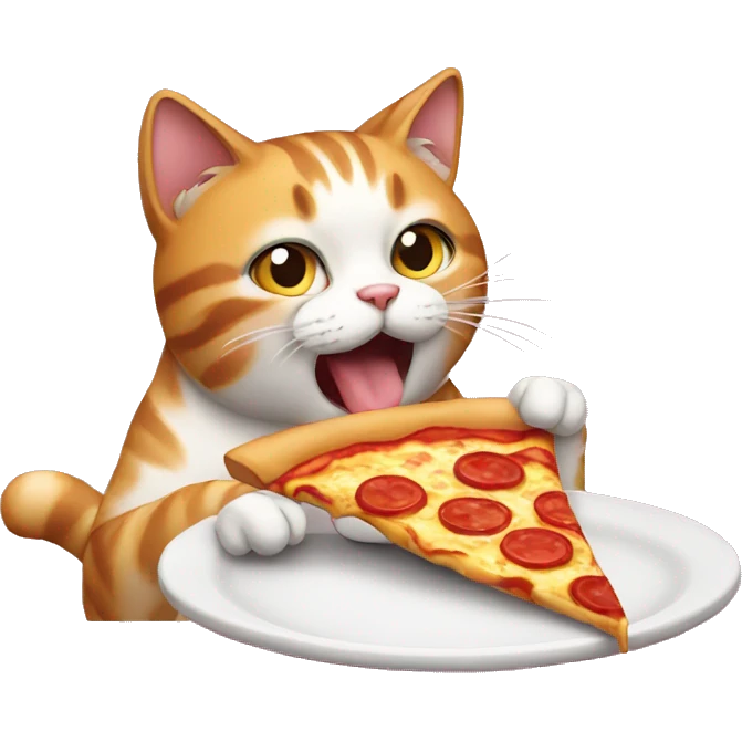 a cat eating pizza emoji