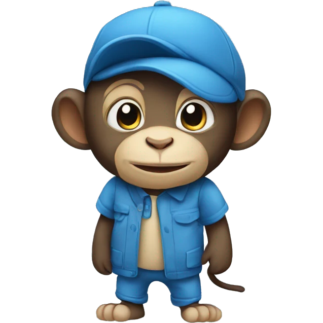 a mix between a monkey and a mouse, color blue emoji