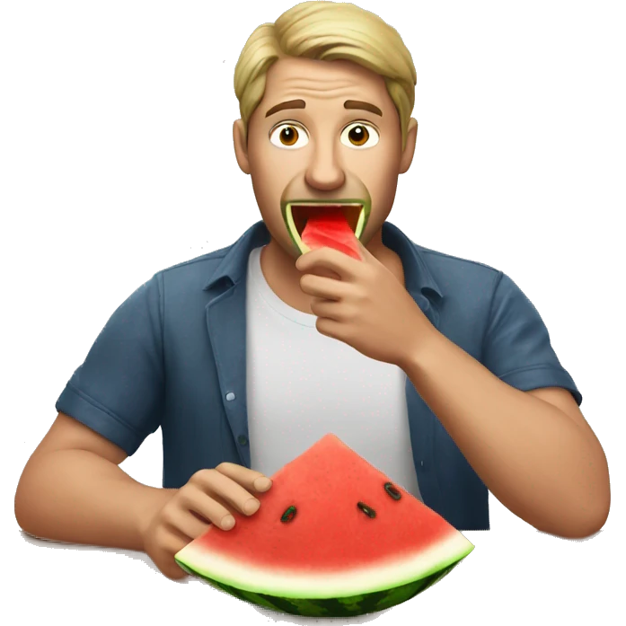 man eating watermelon  emoji