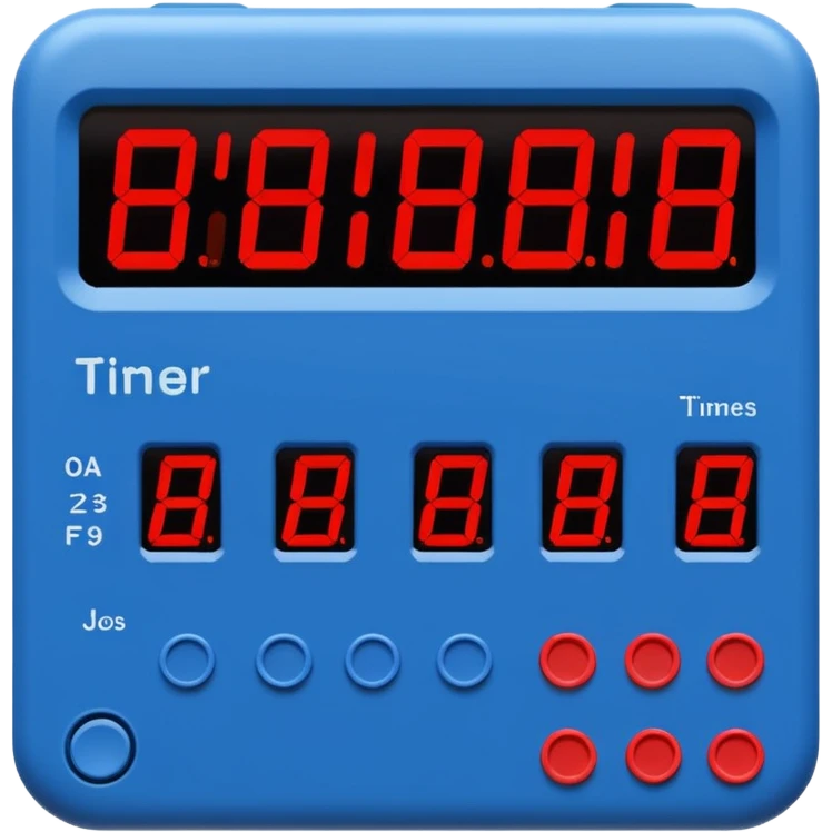 electronic timer board blue (#00A3E0) and red (#F9423A) emoji
