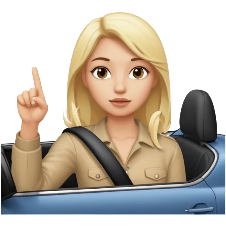 girl in car selfie middle finger emoji