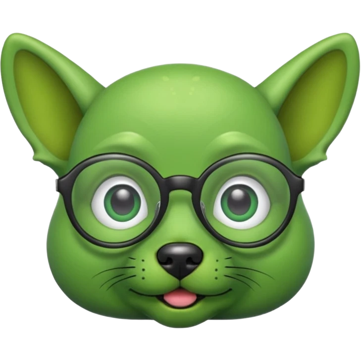 alien dog green, wearing glassess emoji