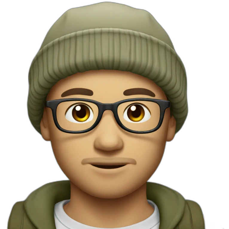 tiny rolled up fisherman hipster beanie emoji