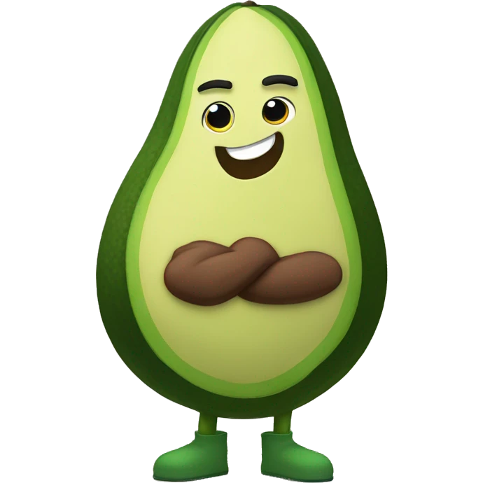 avocado character with muscular arms emoji