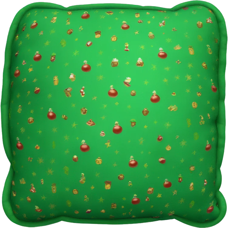 Green Christmas pillow emoji