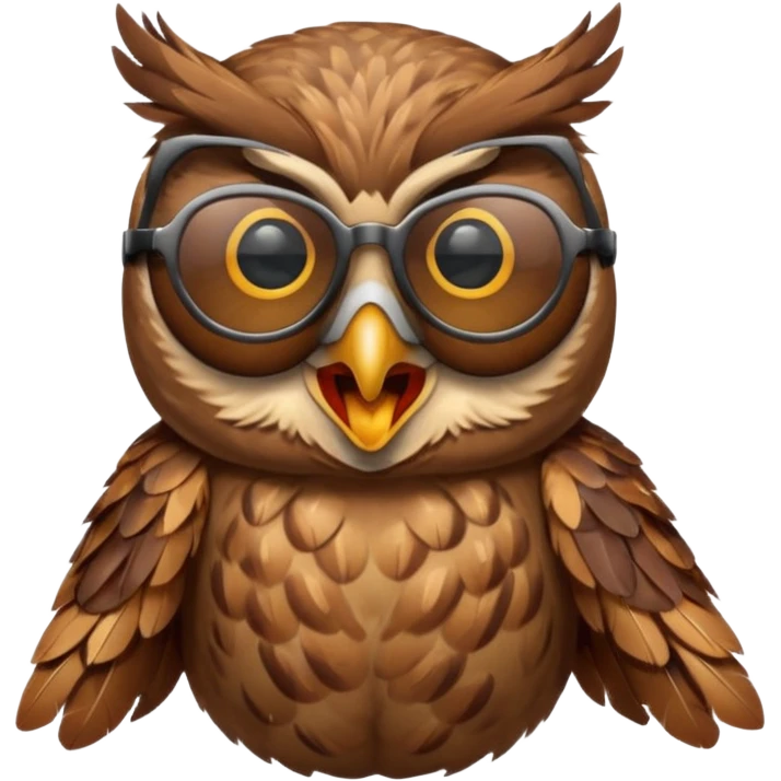 owl wearing sun glasses singing emoji