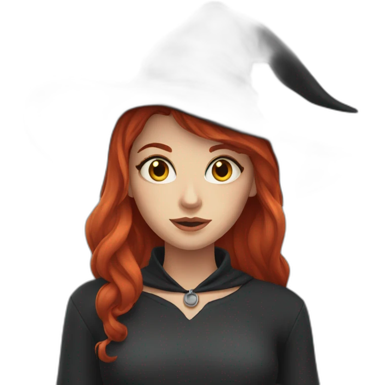Witch red hair grey eyes emoji