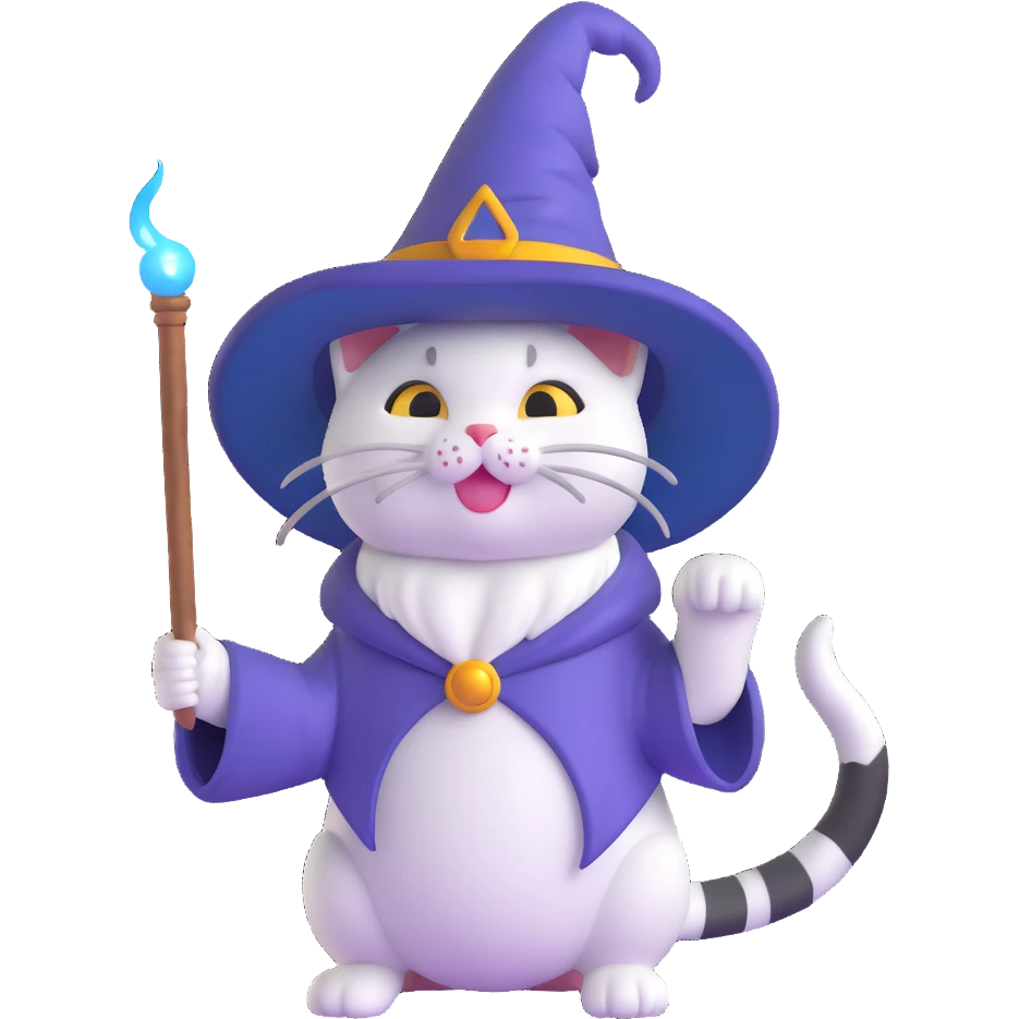 kitty wizard casting a spell emoji