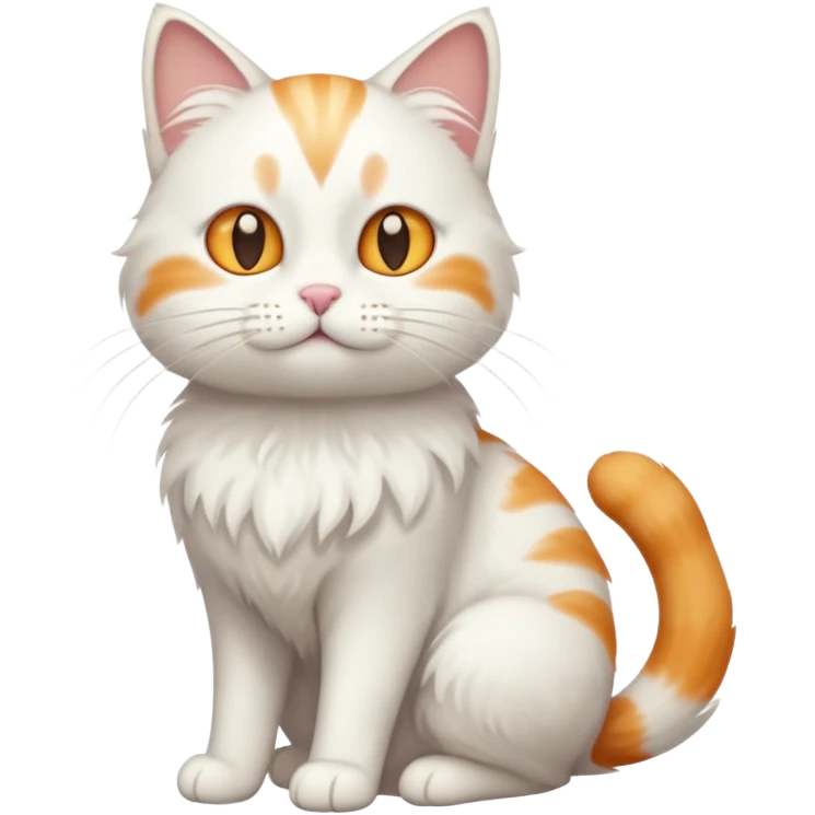 a full-body white cat emoji