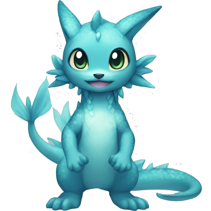 a anthro chibi-style water-type Fakémon-hybrid full body emoji